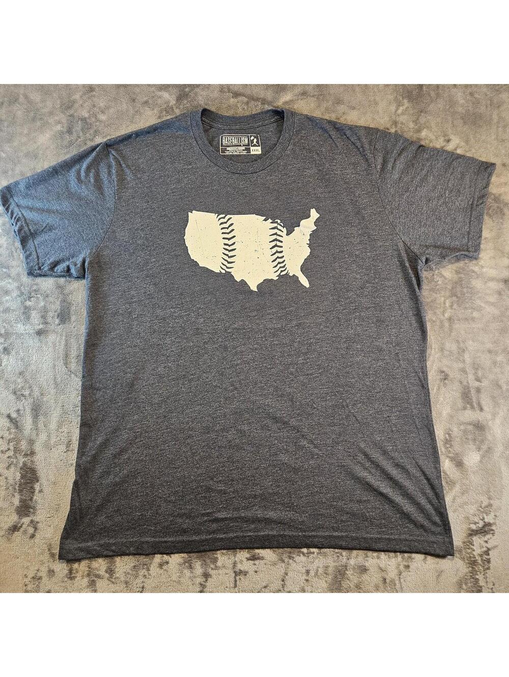 Baseballism Mens 3XL United Seams Charcoal Tshirt